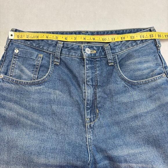 Pilcro Anthropologie High Rise Wide Leg Ankle Blue Denim Jeans Size 29 - Picture 12 of 15